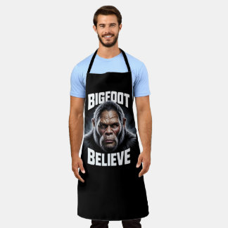 Bigfoot Believe Cryptid Fan BBQ Pit Apron