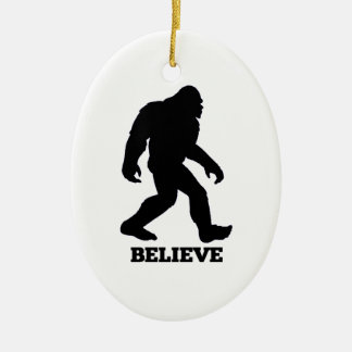 Bigfoot BELIEVE Sasquatch Ceramic Tree Decoration