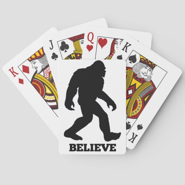 Bigfoot BELIEVE Sasquatch Playing Cards (Back)