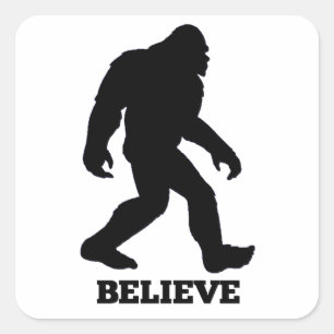 Bigfoot BELIEVE Sasquatch Square Sticker