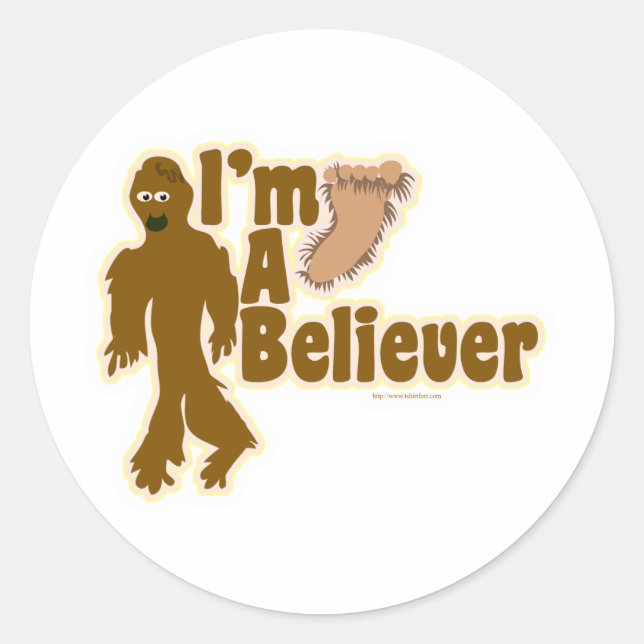 Bigfoot Believer Classic Round Sticker (Front)