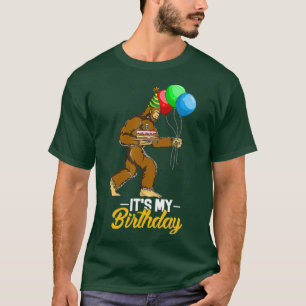 Bigfoot Birthday Cake Balloons Sasquatch Yeti T-Shirt