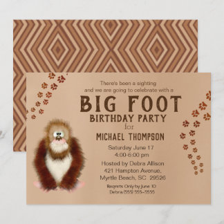 Bigfoot Birthday Party Invitations