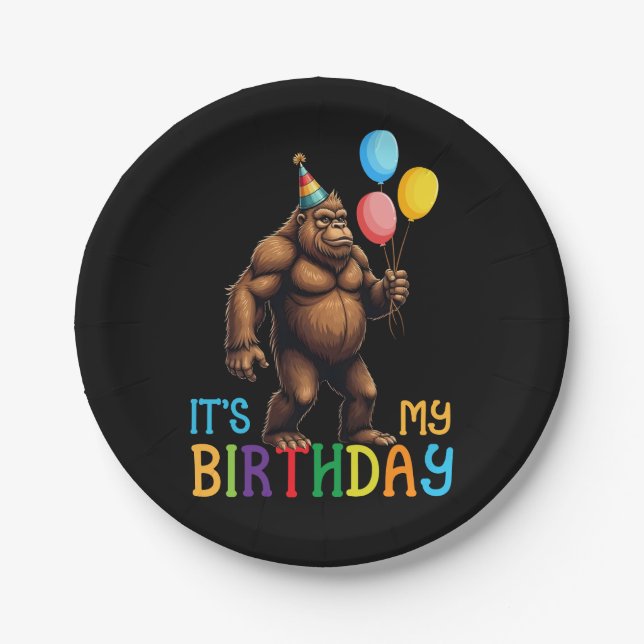 Bigfoot Birthday Party - It’s My Birthday Paper Plate (Front)