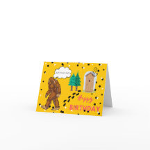 Bigfoot Birthday Silly Funny Folding Card