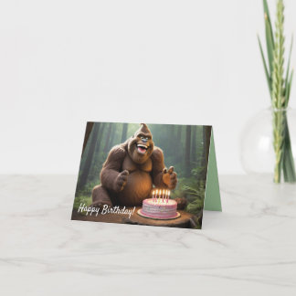 Bigfoot Birthday Surprise – Cute Sasquatch Card