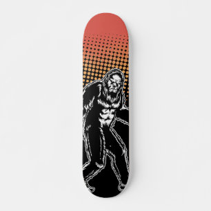 Bigfoot Black Red Sasquatch Creature Silhouette Skateboard
