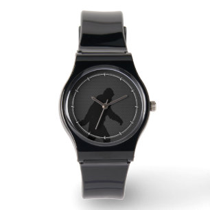 Bigfoot Black Silhouette Carbon Fiber Style Watch