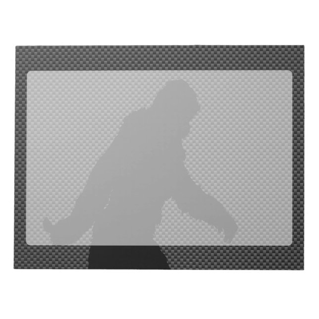 Bigfoot Black Silhouette Carbon Fibre Style Notepad (Front)