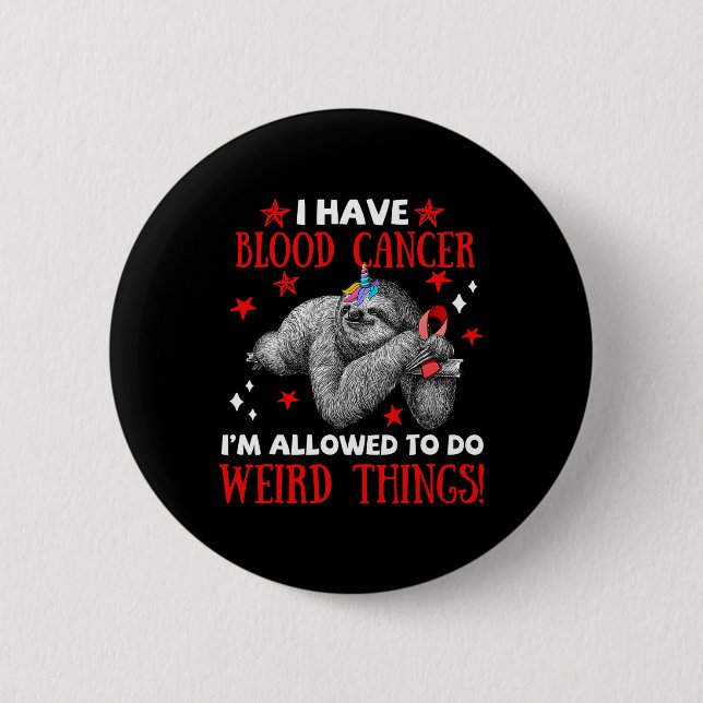 bigfoot blood cancer awareness apparel i allow to  6 cm round badge (Front)