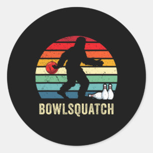 Bigfoot Bowling Gift Sasquatch Gifts Bowler Byll P Classic Round Sticker