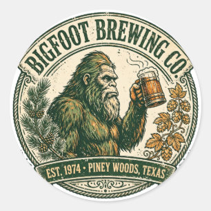 Bigfoot Brew Co. Vintage Label Sticker