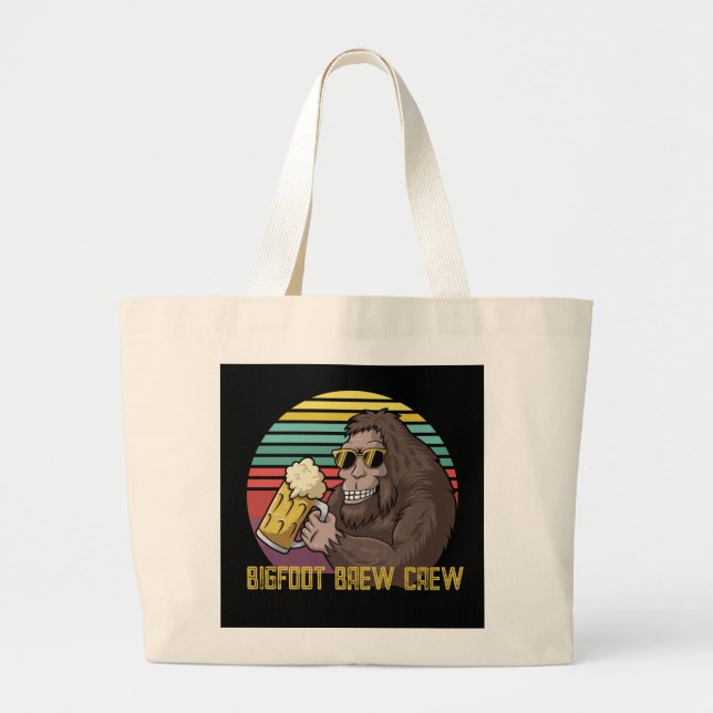 Bigfoot Brew Crew Shopping Large Tote Bag (Front)