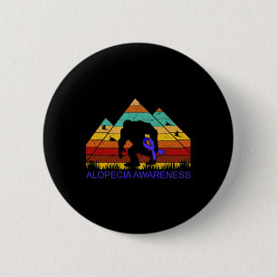 Bigfoot bring ALOPECIA AWARENESS ribbon Fun  6 Cm Round Badge