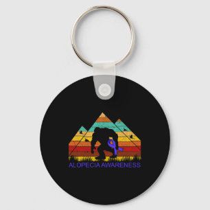 Bigfoot bring ALOPECIA AWARENESS ribbon Fun  Key Ring