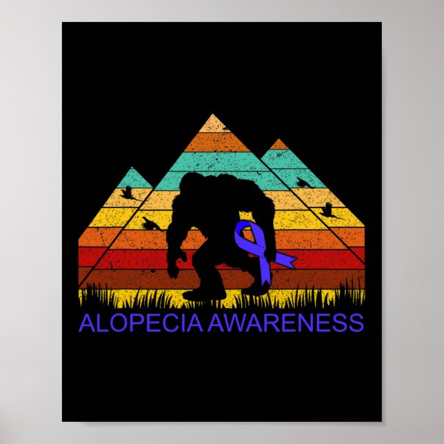 Bigfoot bring ALOPECIA AWARENESS ribbon Fun  Poster (Front)