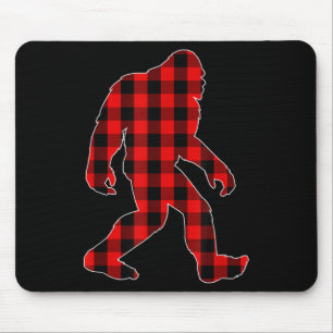 Bigfoot Buffalo Plaid Christmas Family Matching Mouse Mat