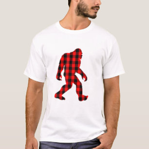 Bigfoot Buffalo Plaid Christmas Family Matching T-Shirt