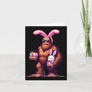 Bigfoot Bunny Easter Day Sasquatch Boys Men Funny  Card