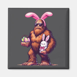 Bigfoot Bunny Easter Day Sasquatch Boys Men Funny Magnet
