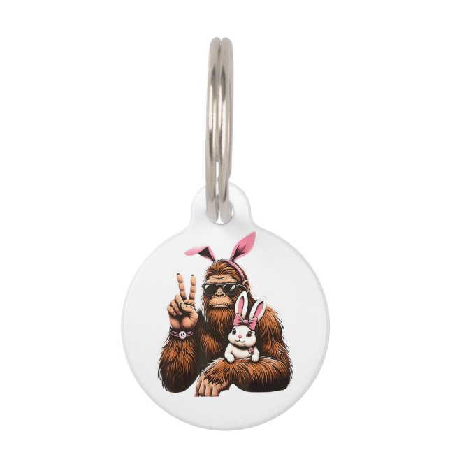 Bigfoot Bunny Funny Easter Day Sasquatch Pet Tag (Front)