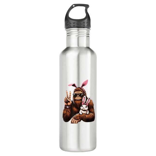 Bigfoot Bunny Funny Easter Day Sasquatch T-Shirt 710 Ml Water Bottle (Front)