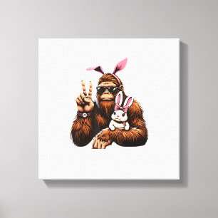 Bigfoot Bunny Funny Easter Day Sasquatch T-Shirt Canvas Print