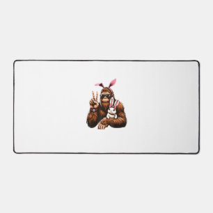 Bigfoot Bunny Funny Easter Day Sasquatch T-Shirt Desk Mat