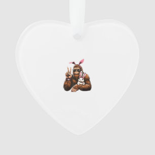 Bigfoot Bunny Funny Easter Day Sasquatch T-Shirt Ornament