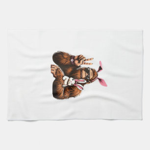 Bigfoot Bunny Funny Easter Day Sasquatch T-Shirt Tea Towel