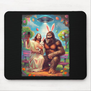 Bigfoot bunny funny easter jesus sasquatch selfie  mouse mat