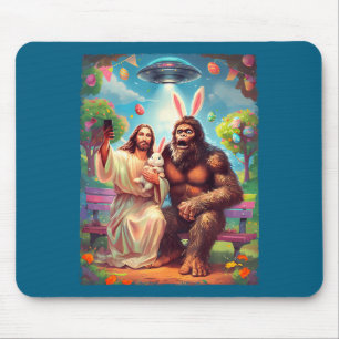 Bigfoot bunny funny easter jesus sasquatch selfie mouse mat
