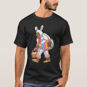 Bigfoot Bunny Hold Egg Basket Easter Day Boys Kids T-Shirt