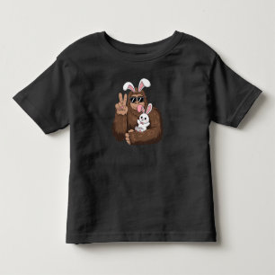 Bigfoot Bunny Rabbit Funny Easter Day Sasquatch Toddler T-Shirt