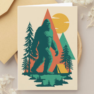 BigFoot Camping Forest Mountains Funny Birthday Card