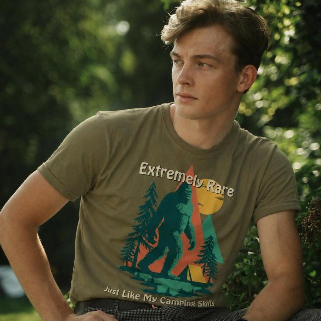 BigFoot Camping Forest Mountains Funny Custom T-Shirt (Creator Uploaded)