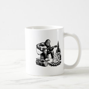 Bigfoot Camping Smore Rock Bigfoot Playing Guitar Coffee Mug