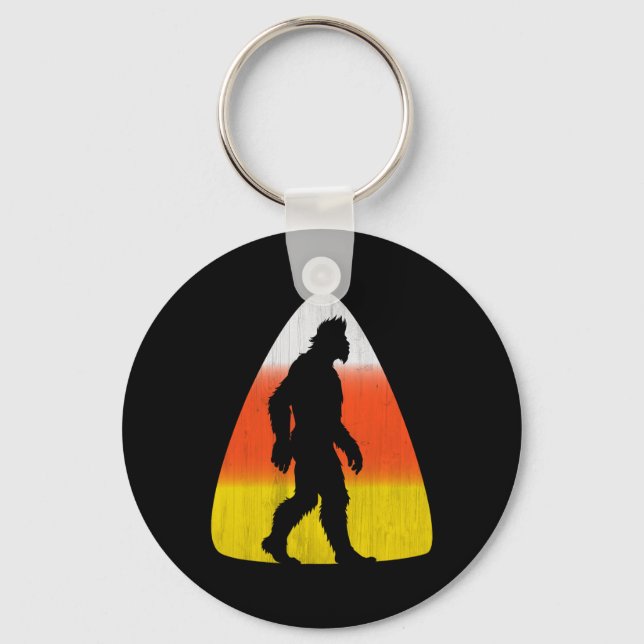 Bigfoot Candy Corn Fall Holiday Halloween And Than Key Ring (Front)