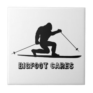 Bigfoot Cares Telemark Skiing Tile