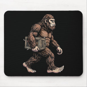 Bigfoot Carrying Chicken Crate Sasquatch Farm Humo Mouse Mat