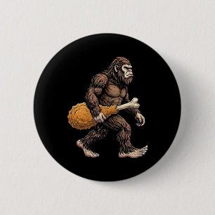 Bigfoot Carrying Chicken Drumstick Sasquatch Lover 6 Cm Round Badge