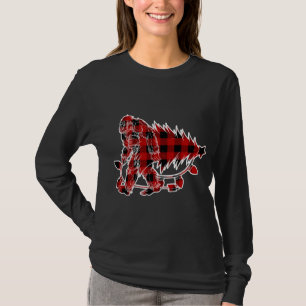 Bigfoot Carrying Christmas Tree Sasquatch Believer T-Shirt