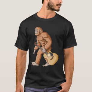 Bigfoot Carrying Guitar Sasquatch Guitar Players T T-Shirt