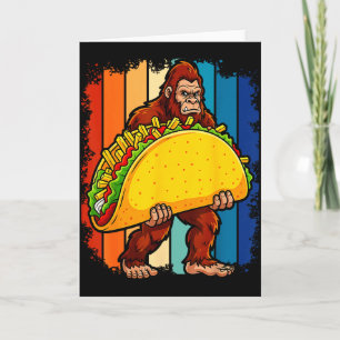 Bigfoot Carrying Taco Funny Cinco De Mayo Boys Men Card
