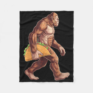 Bigfoot Carrying Taco Funny Cinco De Mayo Boys Men Fleece Blanket