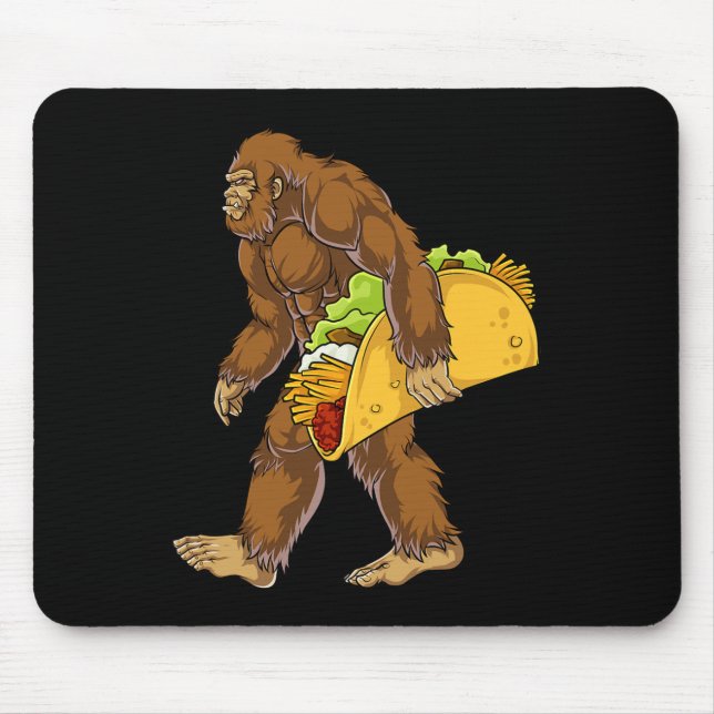 Bigfoot Carrying Taco Funny Cinco De Mayo Boys Men Mouse Mat (Front)