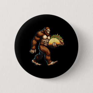 Bigfoot Carrying Taco Funny Cinco De Mayo Men Boys 6 Cm Round Badge