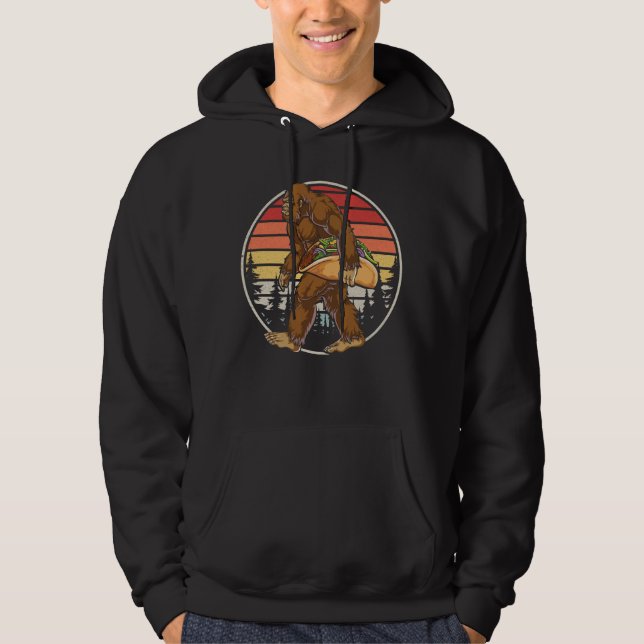 Bigfoot Carrying Taco Men Hoodie (Front)