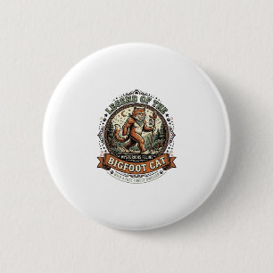 Bigfoot Cat Bigfoot Sasquatch Cat Vintage Vector A 6 Cm Round Badge