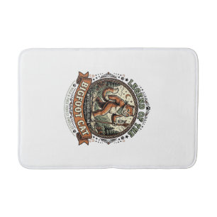 Bigfoot Cat Bigfoot Sasquatch Cat Vintage Vector A Bath Mat